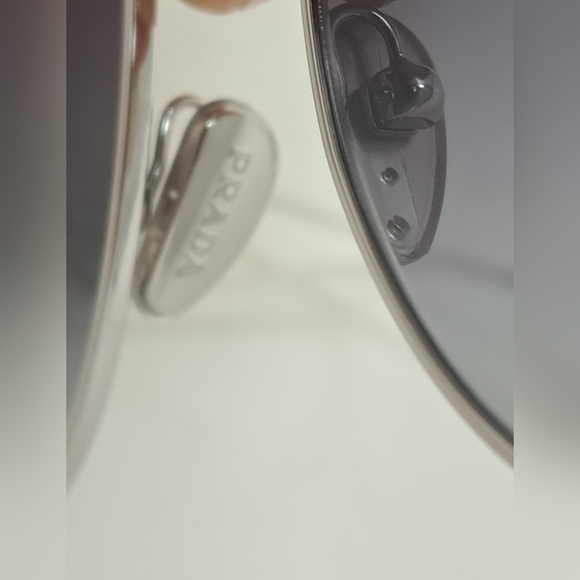 NWT Prada Women's Sunglasses SPR 57YS Silver Grey Gradient Steel Italy 57-18-140 - Picture 8 of 16